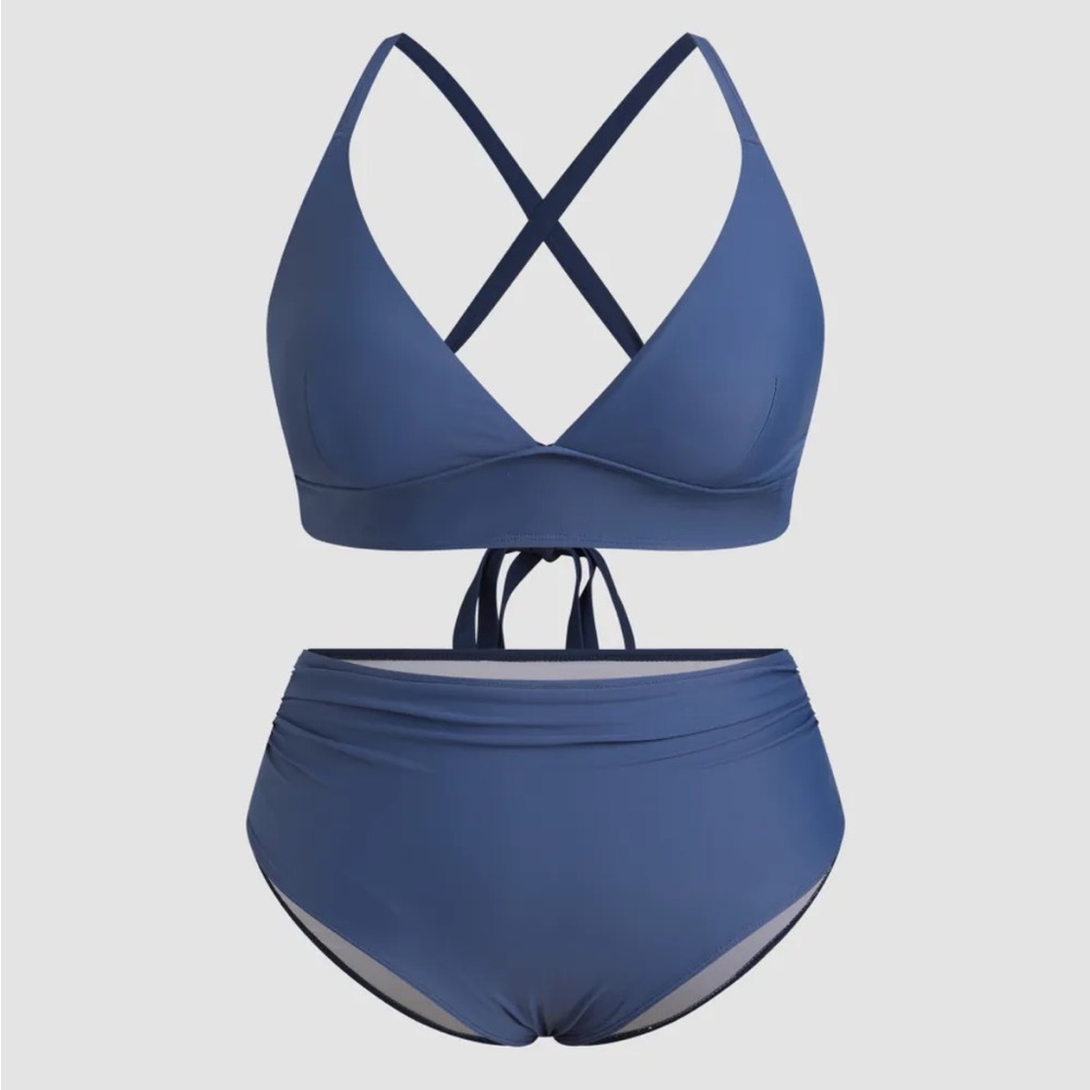 Cider Tie Back Tummy Control Bikini Swimsuit - 3X - New With Tags